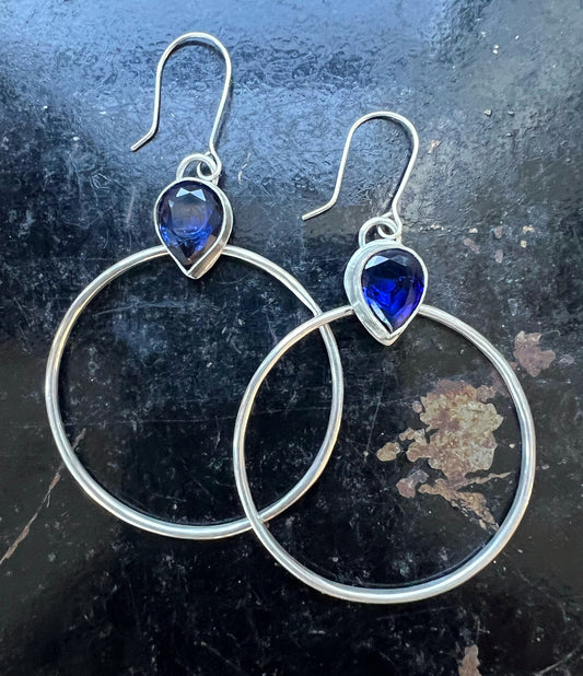 *Pre-Order* Sapphire Doorknocker Hoops