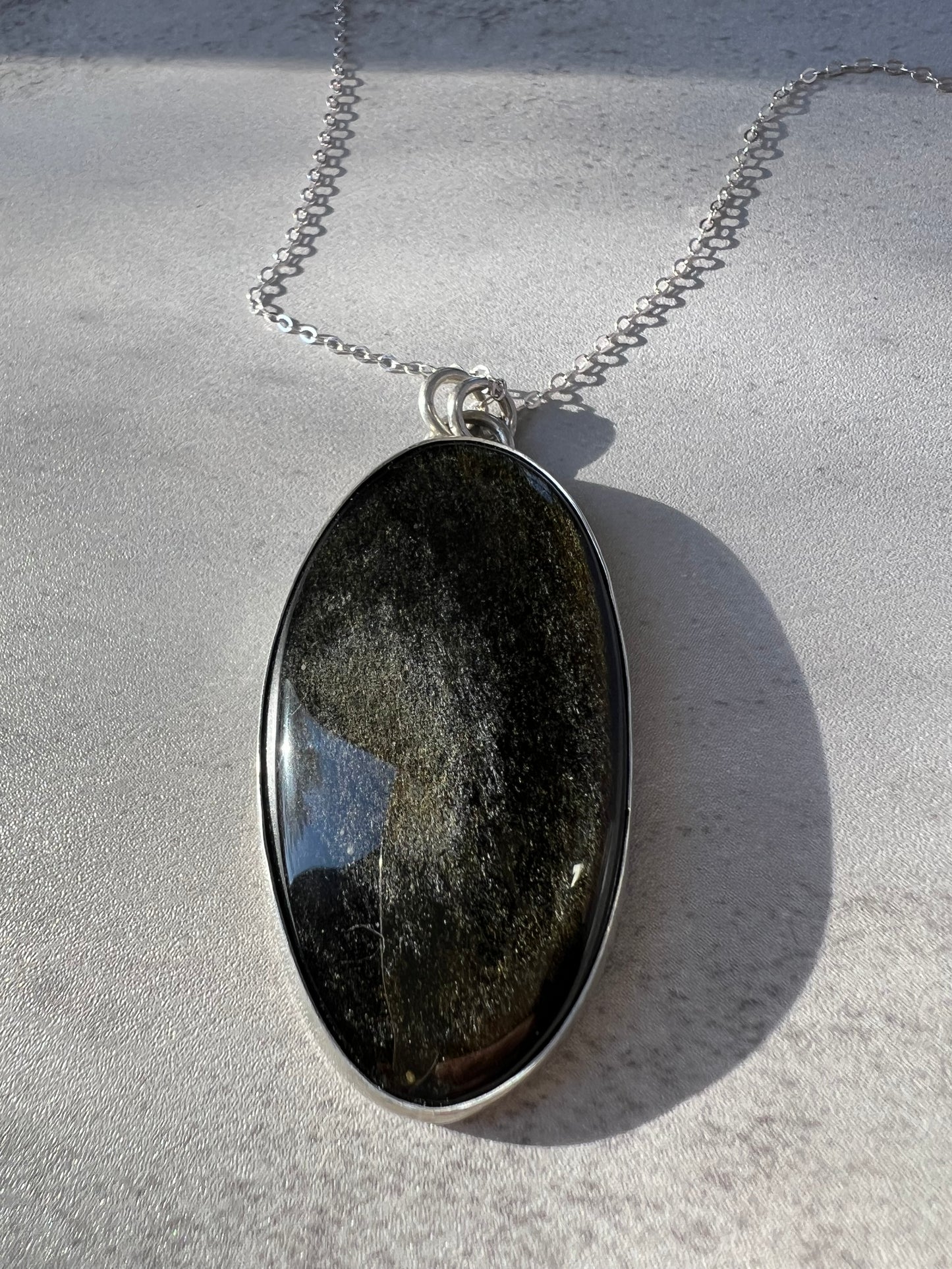 Gold Sheen Obsidian Necklace