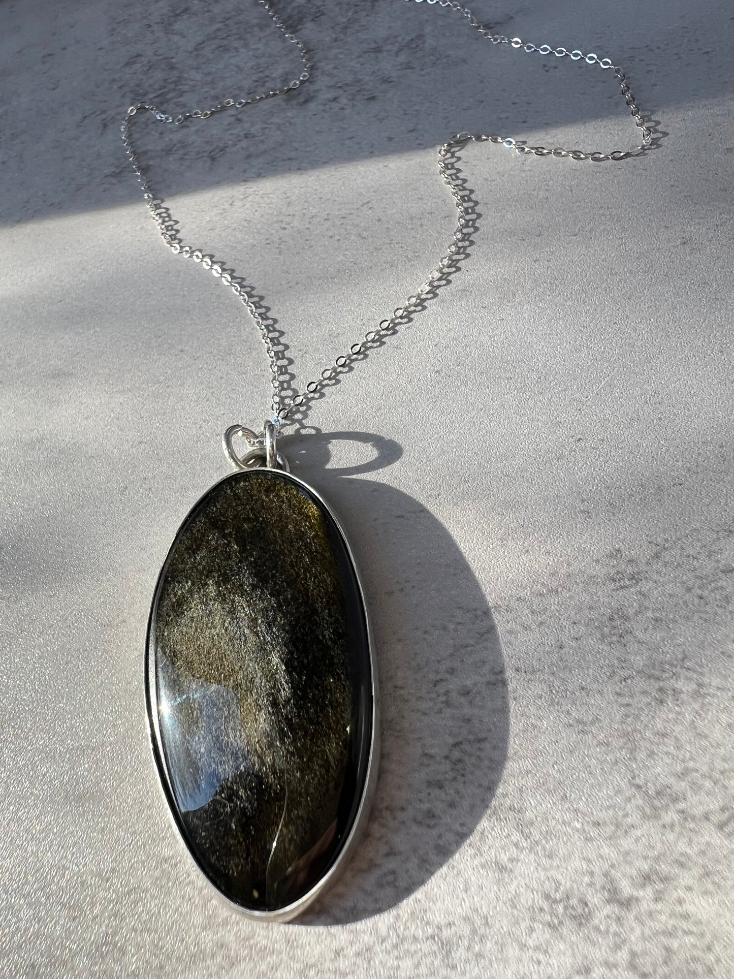 Gold Sheen Obsidian Necklace