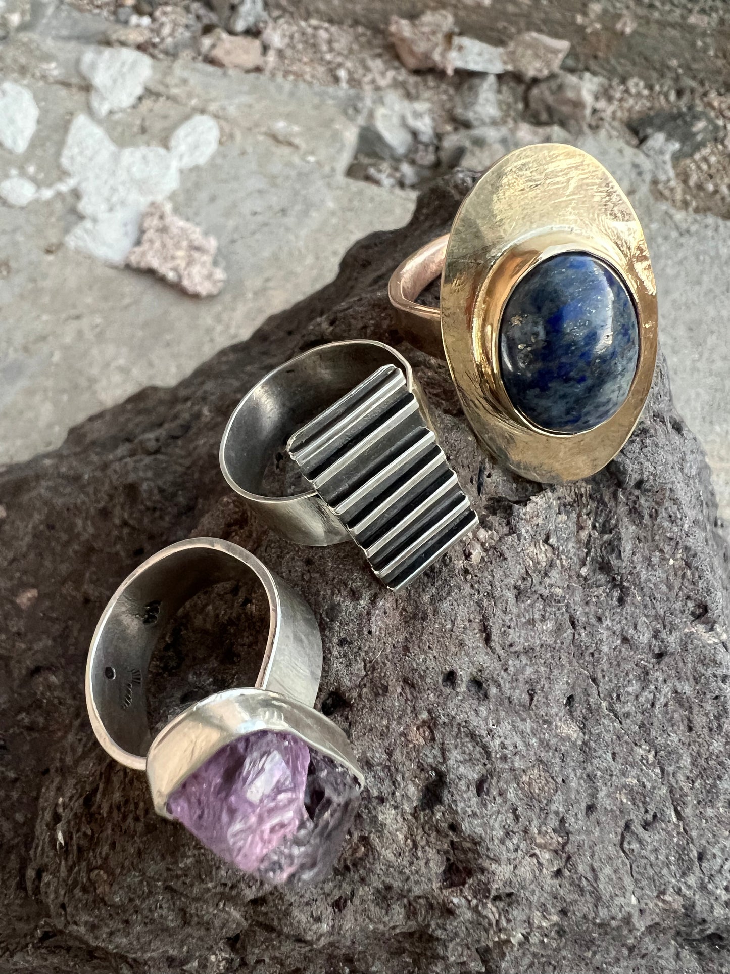 Lapis and Bronze Ring — size 9