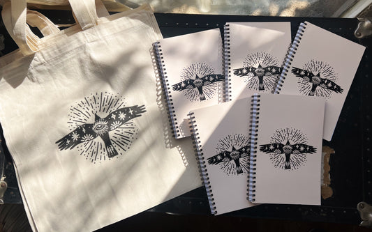 Sunhawk Tote + Sunhawk Notebook/Sketchbook