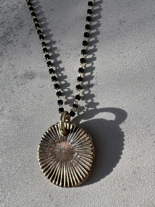 Modern Sun with Japanese Seed Beads Necklace