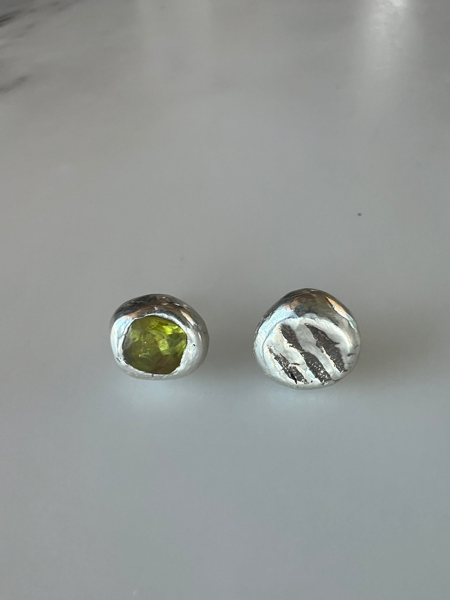 Silver & Peridot Studs