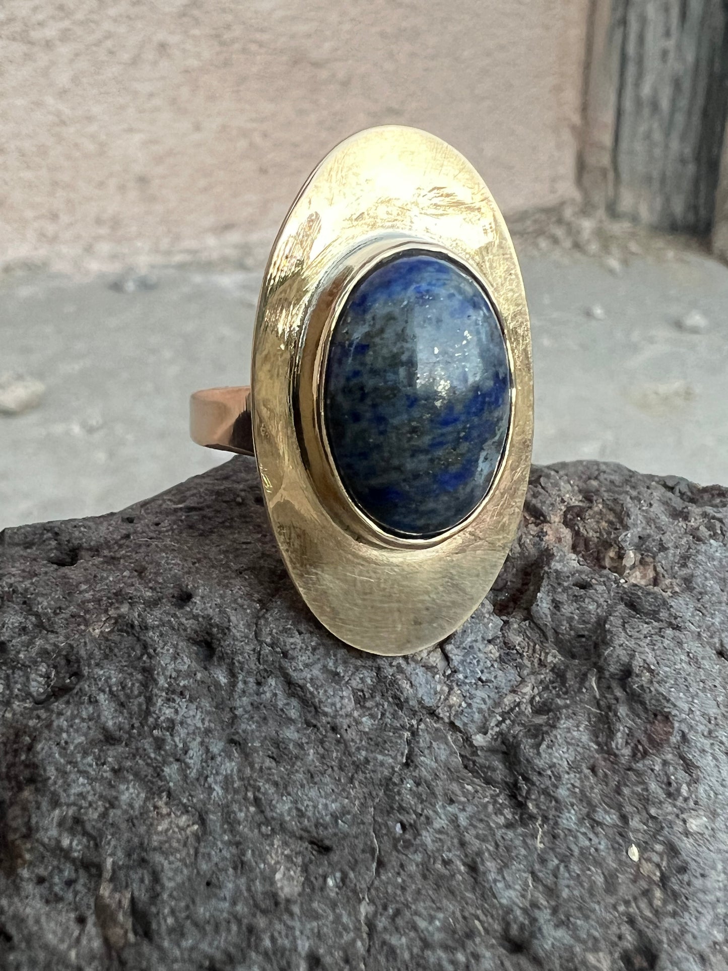 Lapis and Bronze Ring — size 9