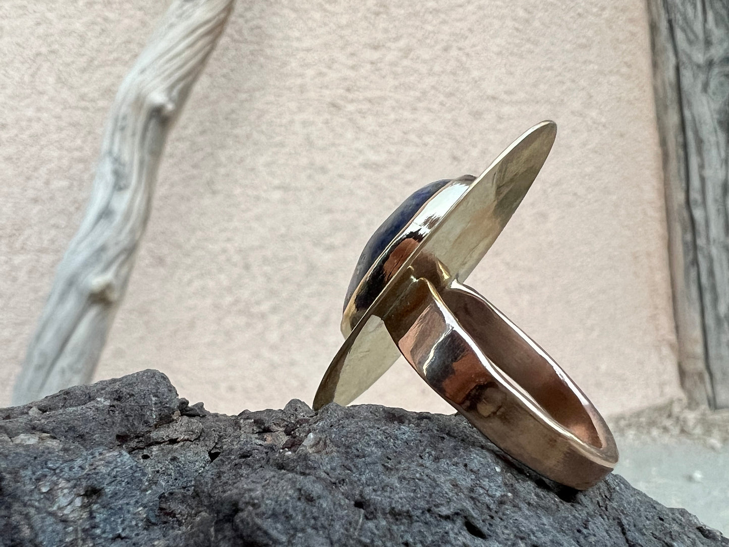 Lapis and Bronze Ring — size 9