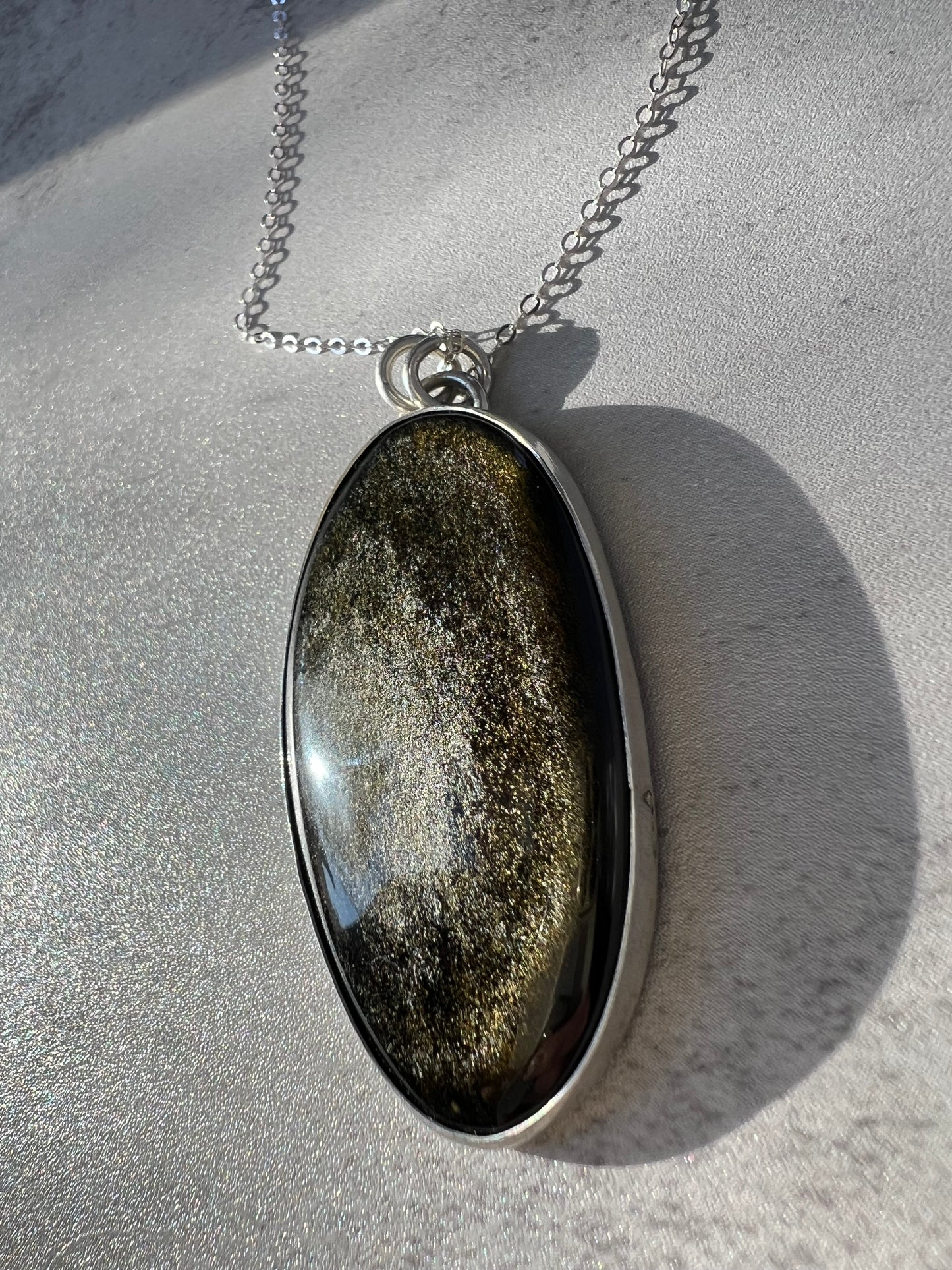 Gold Sheen Obsidian Necklace