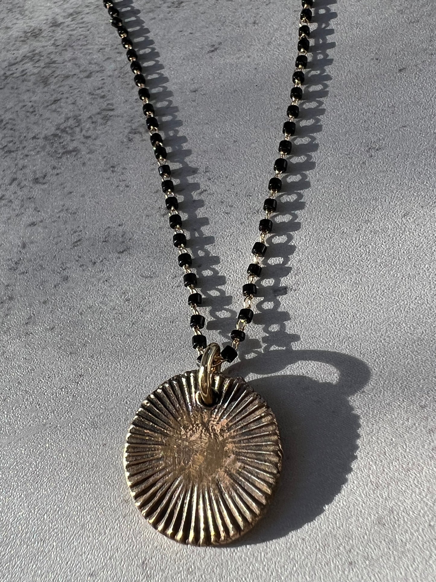 Modern Sun with Japanese Seed Beads Necklace