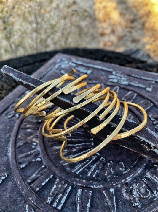 Hammered Brass Bangle